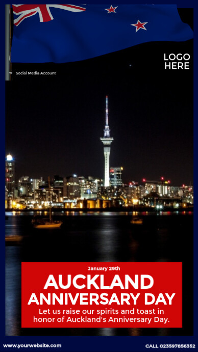 Auckland Anniversary Day Design Instagram-verhaal template