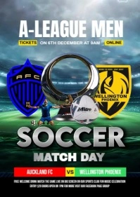 Auckland vs wellington phoenix A6 template
