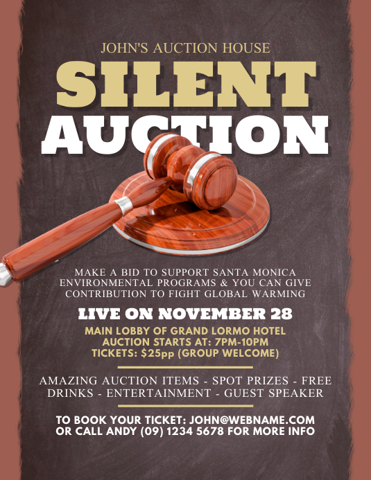 Auction event flyer Template PosterMyWall