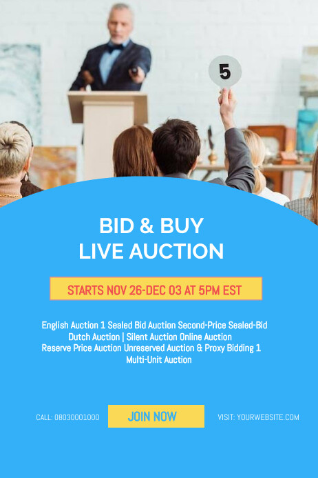 Auction Poster Examples Auction poster Template | PosterMyWall