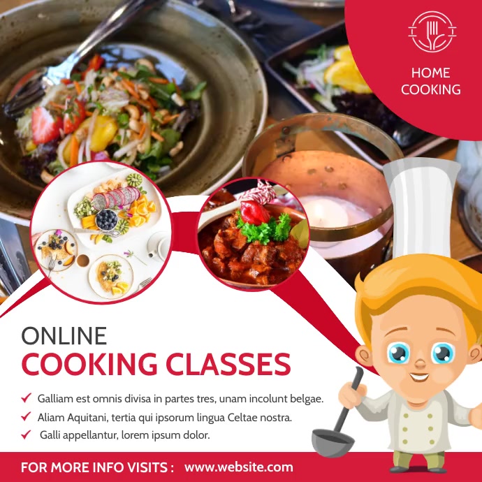 Copy of audio and video online cooking lessons advert | PosterMyWall