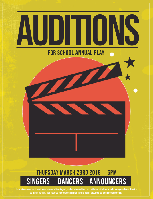 Audition Template PosterMyWall