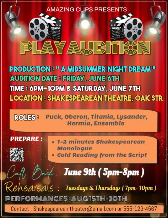 audition Template | PosterMyWall