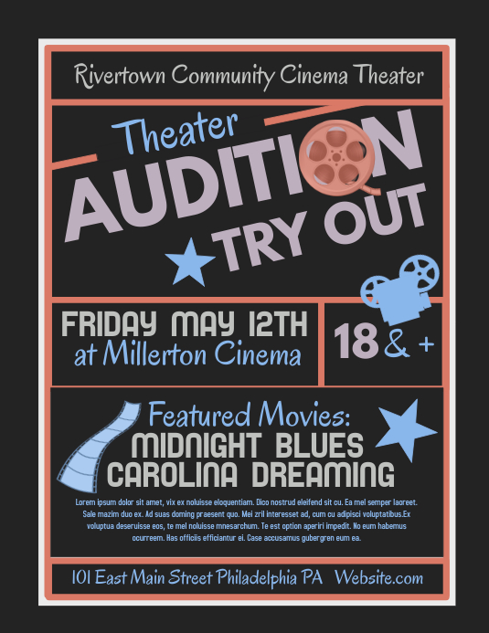 Audition Template PosterMyWall