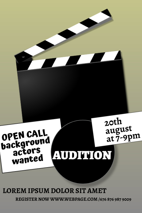 Audition open call poster Template | PosterMyWall