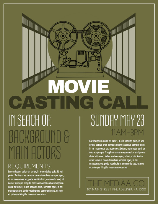 Audition Template PosterMyWall