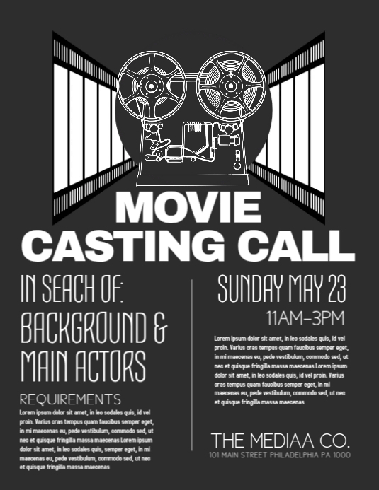 Cast Introduction Posters Audition Template | PosterMyWall