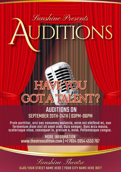 AUDITIONS Template | PosterMyWall