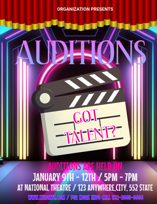 Auditions  Flyer (us Letter) template