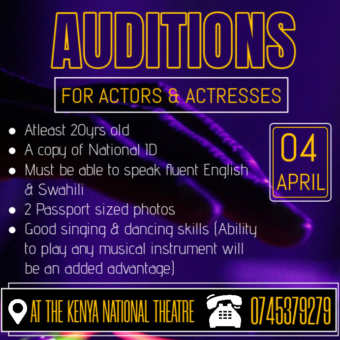 Copy of AUDITIONS FLYER | PosterMyWall