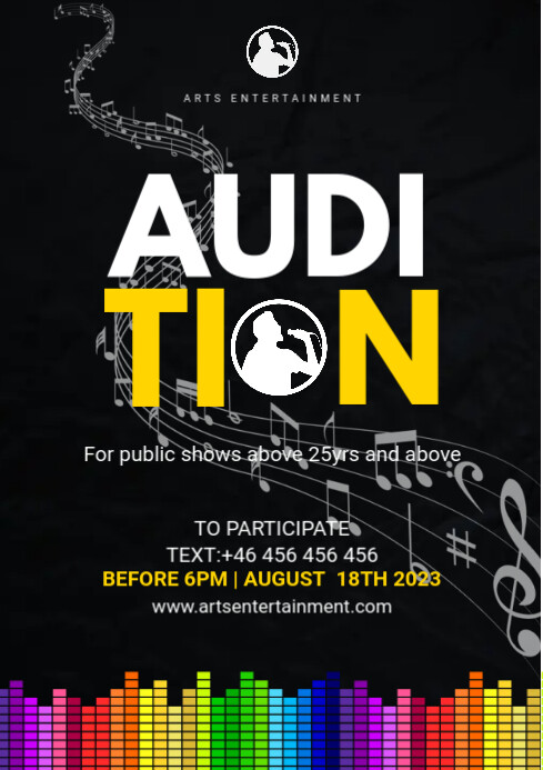Plantilla de auditions flyer template | PosterMyWall