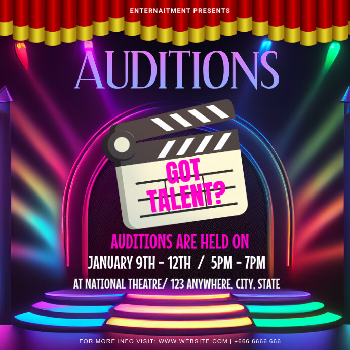 Auditions Instagram Post template