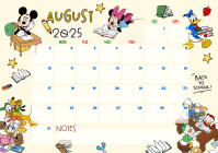 August 2025 Calendar  Back to school A4 template