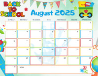 August 2025 Calendar Flyer (Letter pang-US) template