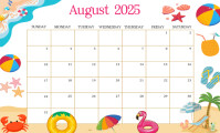 august 2025 calendar 美国正规 template