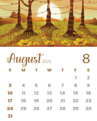 August 2025 calendar flyer template Instagram Portrait