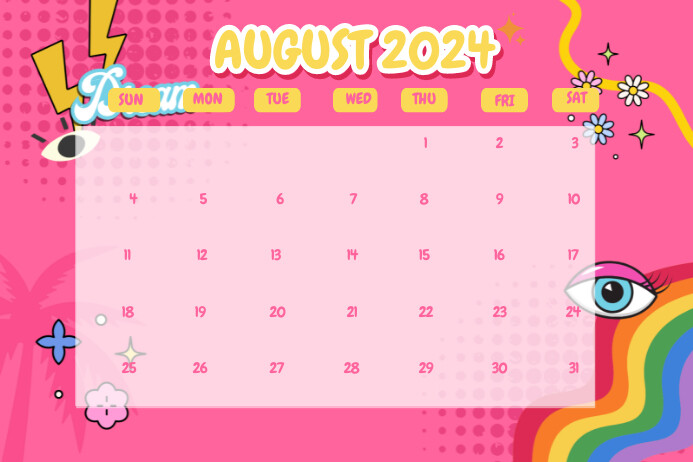 august calendar, Template | PosterMyWall