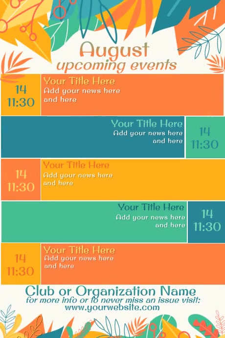 August Calendar Template PosterMyWall