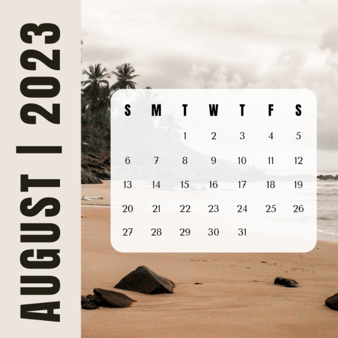 August Calendar Template PosterMyWall
