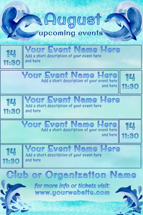 August Calendar Template PosterMyWall