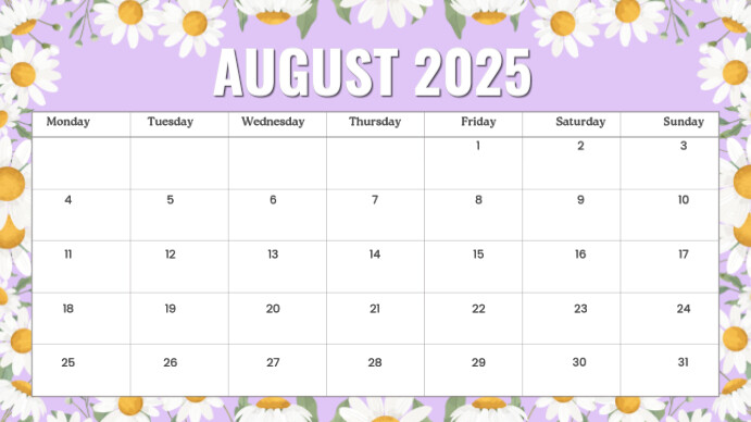 August calendar Template | PosterMyWall