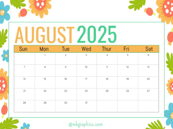 August Powerpoint Backround August Template | PosterMyWall