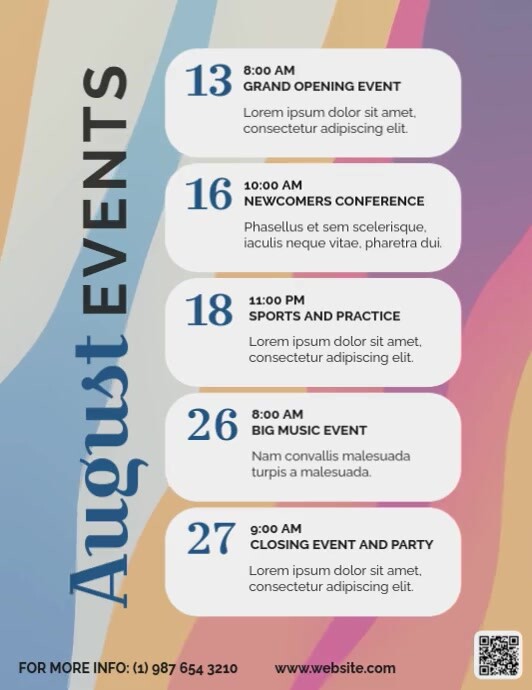 August events schedule video flyer template | PosterMyWall