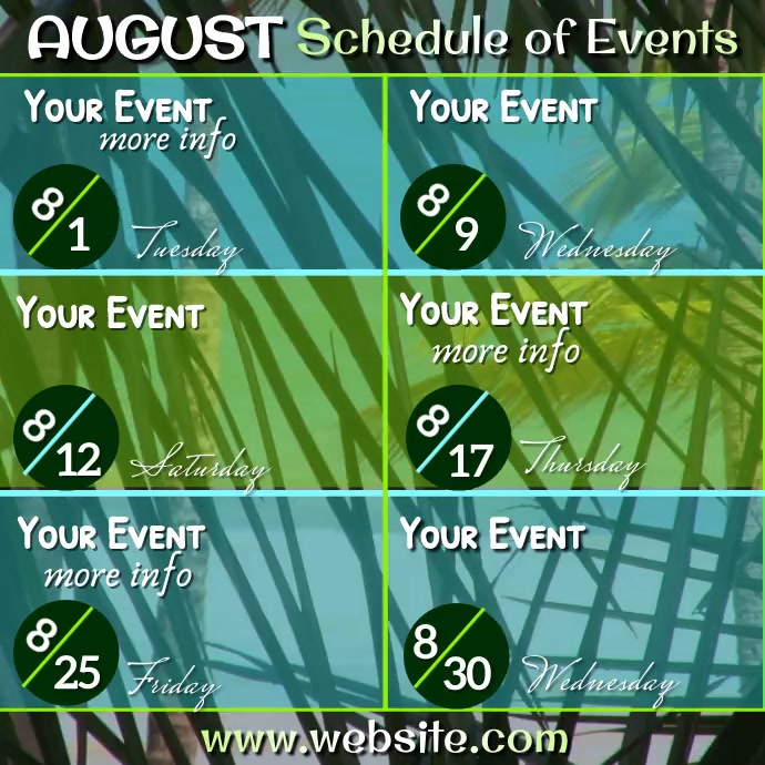 Plantilla de August Events Video | PosterMyWall