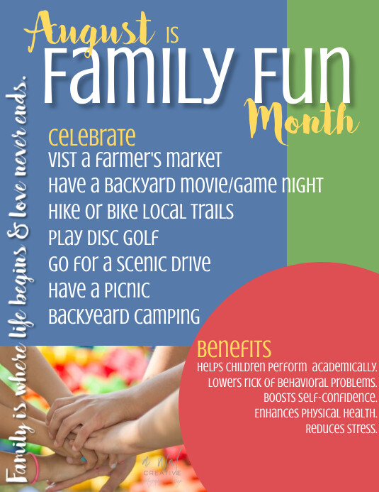 August Family Fun Month Template | PosterMyWall
