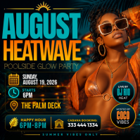 Black Pool Party โพสต์บน Instagram Template