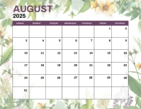 August Monthly Events Calendar Flyer (US Letter) template