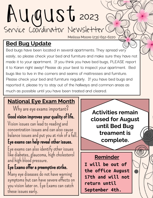 August Newsletter 2023 Flyer (US Letter) template