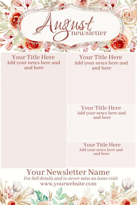 August Newsletter Examples August Newsletter Template | PosterMyWall