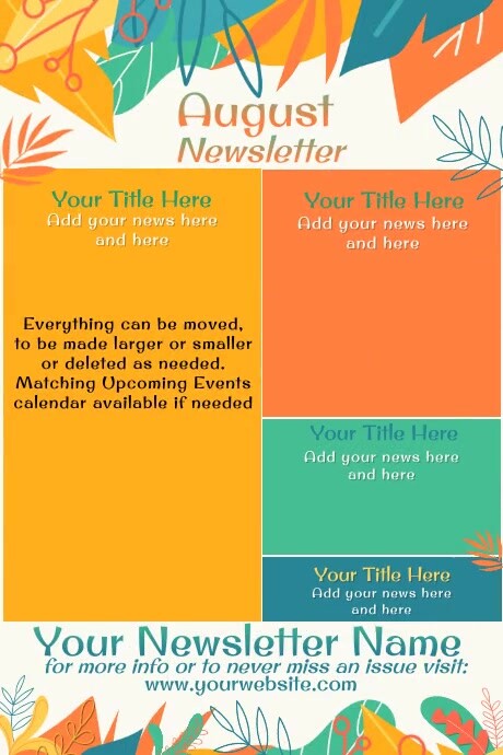 Aug Fall Posts August Newsletter by Paula Template | PosterMyWall