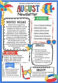 august newsletter A4 template