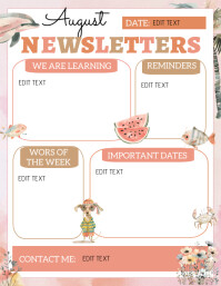 August Newsletter Examples August Newsletter Template | PosterMyWall