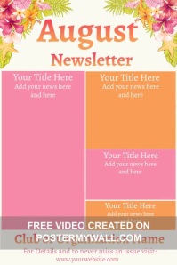 Orange Custom Branded Newsletter Page Template | PosterMyWall