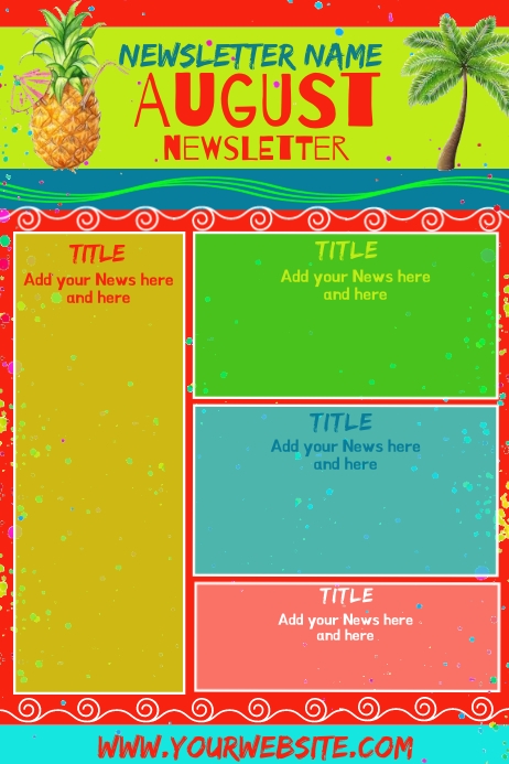 August Newsletter Examples August Tropical Newsletter Template | PosterMyWall
