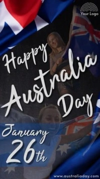 Australia day 2025 lady freedom flag Reel Instagram black tipografi template