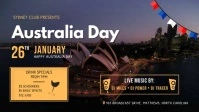 Australia Day Club Event Video Banner Видеообложка профиля Facebook (16:9) template
