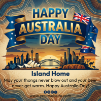 Australia Day Сообщение Instagram template