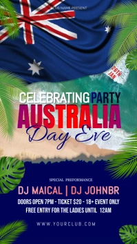 Australia Day Digital Signage party / Flyers Digitalanzeige (9:16) template