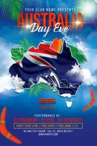 Australia Day Eve Flyer Template Plakat