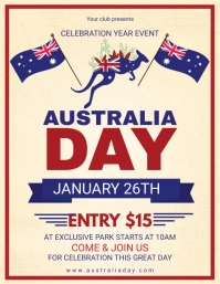Australia Day Event Invite Flyer Folder (US Letter) template