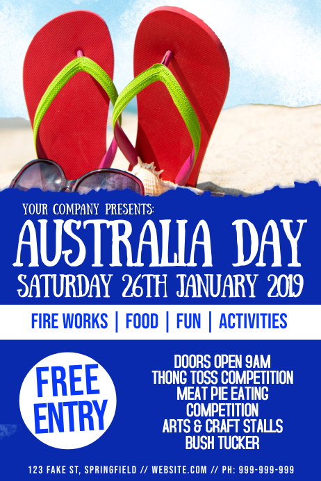 Australia Day Poster Template Postermywall