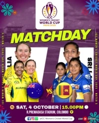 AUSTRALIA VS SRI LANKA CRICKET MATCHDAY Instagram Portrait template