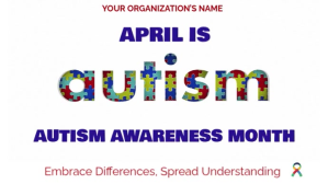 White Autism Awareness Month Display digitale Template