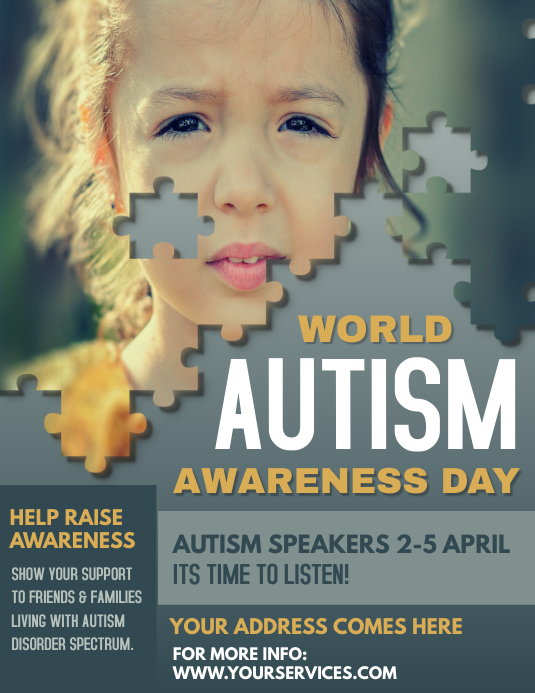 Autism awareness flyer, World Autism Day Template PosterMyWall