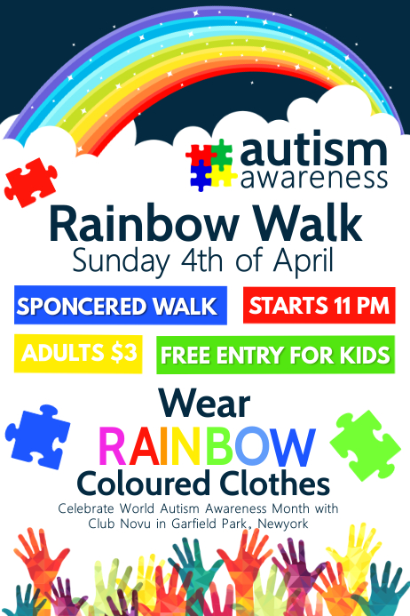Autism awareness flyer, World Autism Day Plakat template
