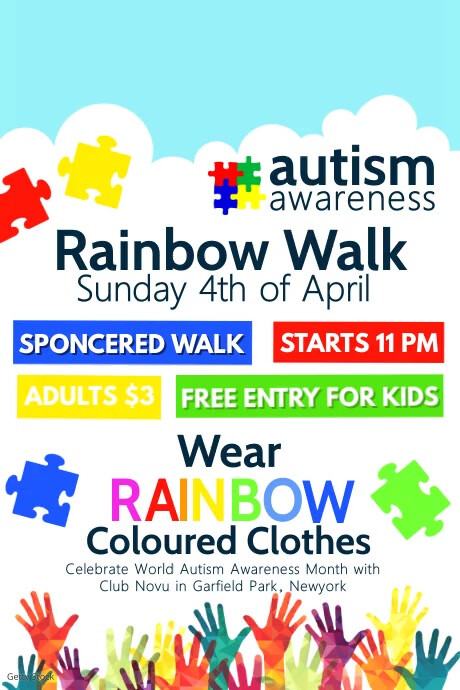 Autism awareness flyer, World Autism Day Plakat template